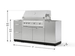 NewAge Outdoor Kitchens Outdoor Grill Island Stainless-Steel 5-Piece Cabinet Set with 1 Door, 3 Drawer, Grill Cabinet and Platinum Grill - (Natural Gas) 