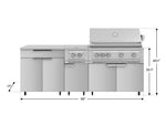 NewAge Outdoor Kitchens Stainless Steel 6-Piece Cabinet Set with Casters and Platinum Grill, Dual Side Burner, Bar, Grill Cabinet, Countertop-72560-Garage Giant 