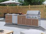 NewAge Outdoor Kitchens Stainless Steel 6-Piece Cabinet Set with Platinum Grill, Dual Side Burner, Bar and Grill Cabinet and Stainless Steel Countertop.-71556-Garage Giant 