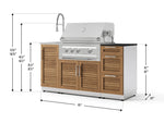 NewAge Outdoor Kitchens Outdoor Grill Island Stainless-Steel Louvered 5-Piece Cabinet Set with Sink, 3 Drawer, Grill Cabinet, Platinum Grill and Stainless Steel Countertop - (Liquid Propane) 