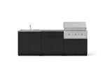 NewAge Outdoor Kitchens Stainless-Steel 5-Piece Cabinet Set with Bar, Sink, Grill Cabinet, Performance Grill, and Countertop-73420-Garage Giant 