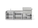 NewAge Outdoor Kitchens Stainless-Steel 5-Piece Cabinet Set with Bar, Sink, Grill Cabinet, Platinum Grill, and Countertop-73439-Garage Giant 