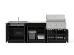 NewAge Outdoor Kitchens Aluminum 5-Piece Cabinet Set with Bar, Grill, Sink Cabinet, Performance Grill, and Countertop - (Liquid Propane) 