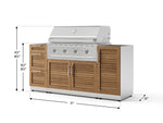 NewAge Outdoor Kitchens Outdoor Grill Island Stainless-Steel Louvered Doors 5-Piece Cabinet Set with 1 Door, 3 Drawer, Grill Cabinet and Performance Grill - (Natural Gas) 