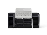 NewAge Outdoor Kitchens Outdoor Grill Island Aluminum 6-Piece Cabinet Set with 1 Door, Grill Cabinet, Performance Grill and Countertops - (Natural Gas) 