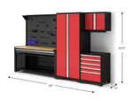 NewAge Garage Cabinets Pro Series 5-Piece Cabinet Set with Tool, Wall Cabinet, Locker, 78 in. Workstation, and Pegboard Accessories Kit-32674-Garage Giant 