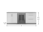 NewAge Outdoor Kitchens Stainless Steel 5-Piece Cabinet Set with 3-Drawer, 2-Door Cabinet, Countertops and Fridge-71541-Garage Giant 