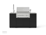 NewAge Outdoor Kitchens Outdoor Grill Island Stainless-Steel 5-Piece Cabinet Set with Sink, 3 Drawer, Grill Cabinet, Platinum Grill and Stainless Steel Countertop 