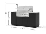 NewAge Outdoor Kitchens Outdoor Grill Island Stainless-Steel 5-Piece Cabinet Set with Sink, 1 Door, Grill Cabinet, Platinum Grill and Stainless Steel Countertop 