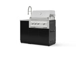 NewAge Outdoor Kitchens Outdoor Grill Island Aluminum 3-Piece Cabinet Set with Sink, Grill Cabinet, and Platinum Grill | 76339 