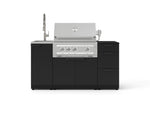 NewAge Outdoor Kitchens Outdoor Grill Island Stainless-Steel 5-Piece Cabinet Set with Sink, 3 Drawer, Grill Cabinet, Platinum Grill and Stainless Steel Countertop - (Liquid Propane) 