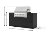 NewAge Outdoor Kitchens Outdoor Grill Island Stainless-Steel 5-Piece Cabinet Set with Sink, 3 Drawer, Grill Cabinet, Platinum Grill and Stainless Steel Countertop - (Liquid Propane) 