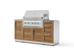 NewAge Outdoor Kitchens Outdoor Grill Island Stainless-Steel Louvered 5-Piece Cabinet Set with Sink, 3 Drawer, Grill Cabinet, Platinum Grill and Stainless Steel Countertop - (Liquid Propane) | Garage Giant 