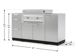 NewAge Outdoor Kitchens Classic Series 6-Piece Griddle Island · 304 Stainless Steel · SS Door · Platinum Griddle 
