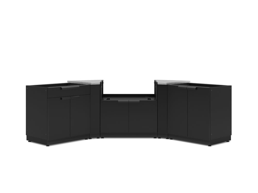 NewAge Outdoor Kitchens Stainless Steel 5-Piece Cabinet Set with 2-Door, Bar, Grill and Corner Cabinets-67642-Garage Giant