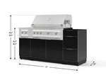 NewAge Outdoor Kitchens Outdoor Grill Island Aluminum 5-Piece Cabinet Set with 3-Drawer, Grill Cabinet, Dual Side Burner and Platinum Grill - (Natural Gas) 