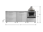 NewAge Outdoor Kitchens Stainless Steel 5-Piece Cabinet Set With Casters and 3 Drawer, Bar, Kamado, Kamado Cabinet, Countertop-72690-Garage Giant 