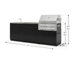 NewAge Outdoor Kitchens Aluminum 5-Piece Cabinet Set with Bar, Sink, Grill Cabinet, Platinum Grill, and Countertop-73414-Garage Giant 