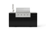 NewAge Outdoor Kitchens Outdoor Grill Island Aluminum 5-Piece Cabinet Set with Sink, 3 Drawer, Grill Cabinet, Performance Grill and Stainless Steel Countertop 