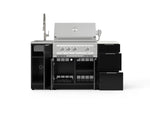 NewAge Outdoor Kitchens Outdoor Grill Island Aluminum 5-Piece Cabinet Set with Sink, 3 Drawer, Grill Cabinet, Platinum Grill and Stainless Steel Countertop - (Natural Gas) 