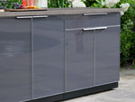 NewAge Outdoor Kitchens Stainless Steel 5-Piece Cabinet Set with Casters and 3 Drawer, Bar, Grill Cabinet, Performance Grill, Countertop-72615-Garage Giant 