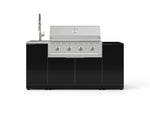 NewAge Outdoor Kitchens Outdoor Grill Island Aluminum 5-Piece Cabinet Set with Sink, 1 Door, Grill Cabinet, Performance Grill and Stainless Steel Countertop - (Natural Gas) 