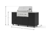 NewAge Outdoor Kitchens Outdoor Grill Island Stainless-Steel 6-Piece Cabinet Set with Casters 1 Door, 3 Drawer, Grill Cabinet, Platinum Grill, Countertops 