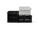NewAge Outdoor Kitchens Stainless-Steel 4-Piece Cabinet Set with Base, Grill Cabinet, Platinum Grill, and Countertop-73463-Garage Giant 