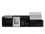 NewAge Outdoor Kitchens Stainless Steel 6-Piece Cabinet Set with Sink, Bar, Grill Cabinet, Performance Grill, Countertop and Glass Door Fridge-73751-Garage Giant 