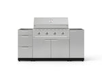 NewAge Outdoor Kitchens Outdoor Grill Island Stainless-Steel 5-Piece Cabinet Set with 3 Drawers, Grill Cabinet and Performance Grill - (Liquid Propane) 
