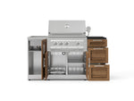 NewAge Outdoor Kitchens Outdoor Grill Island Stainless-Steel Louvered 5-Piece Cabinet Set with Sink, 3 Drawer, Grill Cabinet, Platinum Grill and Stainless Steel Countertop - (Natural Gas) 