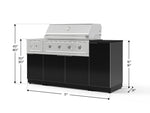 NewAge Outdoor Kitchens Outdoor Grill Island Aluminum 6-Piece Cabinet Set with 1-Door, Grill Cabinet, Performance Grill, Side Burner and Countertop - (Natural Gas) 
