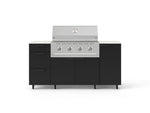 NewAge Outdoor Kitchens Outdoor Grill Island Stainless-Steel 6-Piece Cabinet Set with Casters 1 Door, 3 Drawer, Grill Cabinet, Performance Grill and Dekton in Aeris Countertops - (Liquid Propane) 