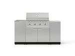 NewAge Outdoor Kitchens Outdoor Grill Island Stainless-Steel 5-Piece Cabinet Set with Sink, 1 Door, Grill Cabinet, Performance Grill and Stainless Steel Countertop - (Natural Gas) 