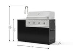 NewAge Outdoor Kitchens Outdoor Grill Island Aluminum 3-Piece Cabinet Set with Sink, Grill Cabinet, and Performance Grill 