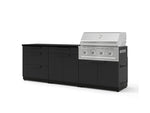 NewAge Outdoor Kitchens Stainless-Steel 5-Piece Cabinet Set with 3-Drawer, Bar, Grill Cabinet, Performance Grill and Countertop-73316-Garage Giant 