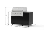 NewAge Outdoor Kitchens Outdoor Grill Island Aluminum 4-Piece Cabinet Set with Casters and 3-Drawer, Grill Cabinet, Performance Grill, Countertop 