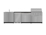 NewAge Outdoor Kitchens Stainless Steel 6-Piece Cabinet Set with Sink, Bar, Grill Cabinet, Performance Grill, Countertop and Fridge-71998-Garage Giant 