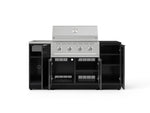NewAge Outdoor Kitchens Outdoor Grill Island Aluminum 5-Piece Cabinet Set with Sink, 1 Door, Grill Cabinet, Performance Grill and Stainless Steel Countertop - (Natural Gas) 