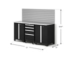 NewAge Garage Cabinets Bold XL Series 4PC Garage Cabinetry Set, 20-24 Gauge Steel, Fully Welded, 72" W x 18" D x 58.5" H-64591-Garage Giant 