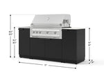 NewAge Outdoor Kitchens Outdoor Grill Island Stainless-Steel 5-Piece Cabinet Set with Sink, 1 Door, Grill Cabinet, Platinum Grill and Stainless Steel Countertop - (Natural Gas) 
