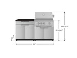 NewAge Outdoor Kitchens Stainless-Steel 4-Piece Cabinet Set with Bar, Grill Cabinet, Platinum Grill, and Countertop-71703-Garage Giant 