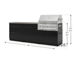 NewAge Outdoor Kitchens Aluminum 5-Piece Cabinet Set With 3 Drawer, Bar, Grill Cabinet, Platinum Grill and Countertop-73346-Garage Giant 