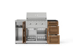 NewAge Outdoor Kitchens Outdoor Grill Island Stainless-Steel Louvered Doors 5-Piece Cabinet Set with Sink, 3 Drawer, Grill Cabinet, Performance Grill and Stainless Steel Countertop - (Natural Gas) 