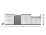 NewAge Outdoor Kitchens Stainless Steel 4-Piece Cabinet Set with 3-Drawer, Bar, Grill Cabinet, and Stainless Steel Door Fridge-71411-Garage Giant 