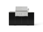 NewAge Outdoor Kitchens Outdoor Grill Island Aluminum 5-Piece Cabinet Set with Sink, 1 Door, Grill Cabinet, Platinum Grill and Stainless Steel Countertop - (Natural Gas) 