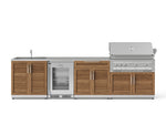 NewAge Outdoor Kitchens Stainless Steel 6-Piece Cabinet Set with Sink, Bar, Grill Cabinet, Platinum Grill, Countertop and Fridge-66393-Garage Giant 