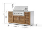 NewAge Outdoor Kitchens Outdoor Grill Island Stainless-Steel Louvered 5-Piece Cabinet Set with Sink, 3 Drawer, Grill Cabinet, Platinum Grill and Stainless Steel Countertop-75617-Garage Giant 