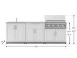 NewAge Outdoor Kitchens Stainless-Steel 5-Piece Cabinet Set with Bar, Sink, Grill Cabinet, Performance Grill, and Countertop-67498-Garage Giant 