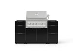 NewAge Outdoor Kitchens Outdoor Grill Island Aluminum 5-Piece Cabinet Set with 3 Drawers, Grill Cabinet and Platinum Grill - (Liquid Propane) 